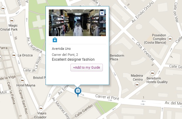 map of benidorm shopping avenida uno shop