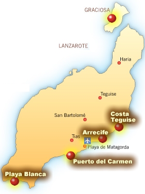 lanzarote map things attractions beach visit