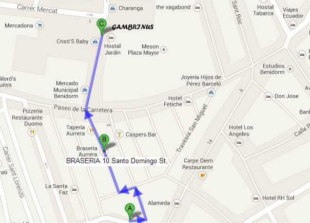 best tapas in benidorm map